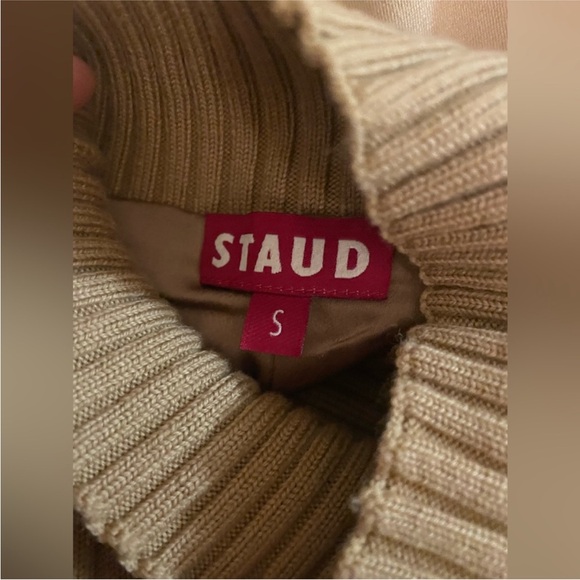 STAUD Mott Dress Camel.Incredible design,combining a dress,jacket and a sweater. - Picture 10 of 12
